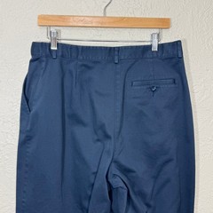 Vtg 90s LL Bean Youth Pants 14 Navy Chino School Uniform 100% Cotton Adjustable