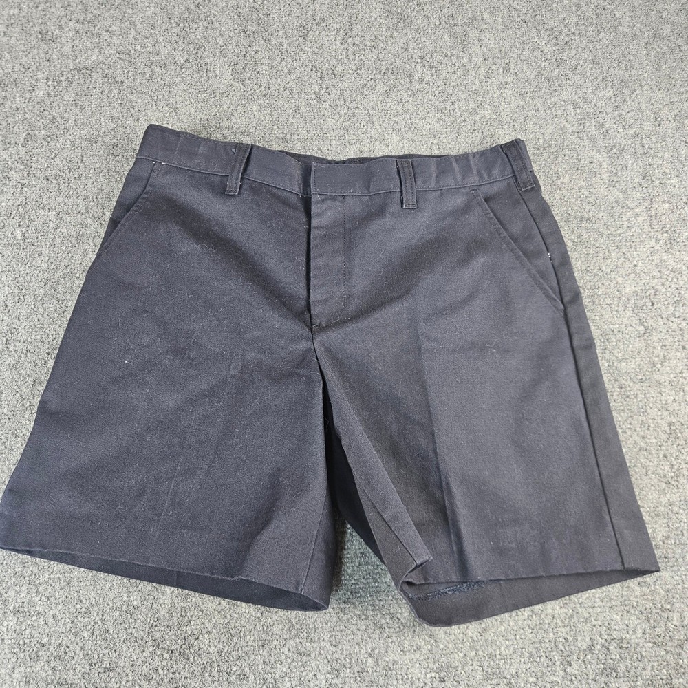 School Apparel Inc Navy Blue Uniform Shorts Boys 31 Husky Adjustable Waist