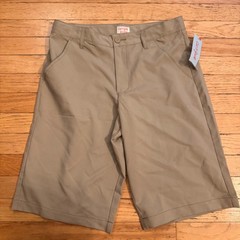 Cat & Jack Boy Quick Dry Uniform Shorts Khaki Size 18 NWT Adjustable Waist