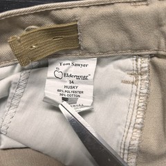 Tom Sawyer Boys School Uniform Pants Khaki Size 34 Husky Flat Front