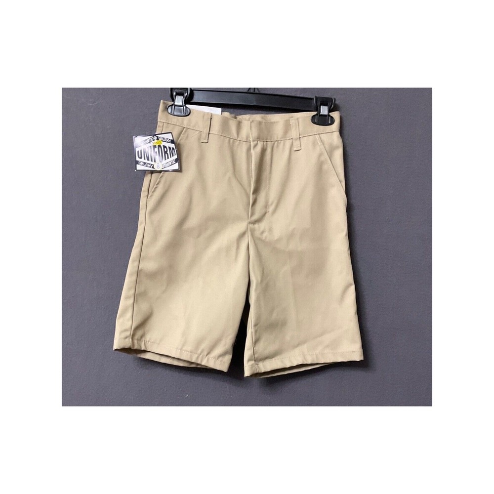 Authentic Galaxy Shorts Boys 8 Khaki Chino School Uniform Adjustable Waist NWT