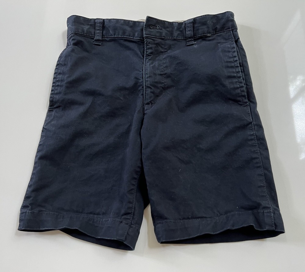Gap Kids Uniform Flat Front Shorts ~ Sz 12 ~ Navy ~ EUC missing button