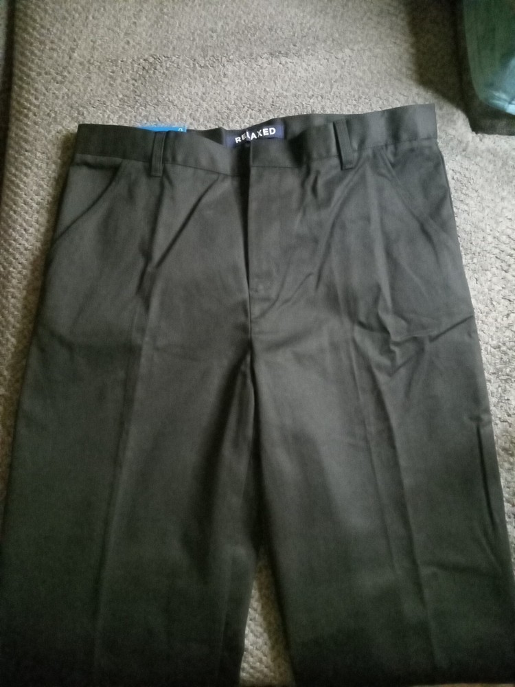 French Toast School Uniform Dress Pant Relaxed Fit, Boys 20 Husky, Black