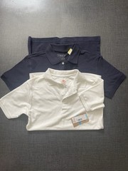 BOY 10-12: SCHOOL UNIFORM KNIT POLO SHIRTS & NAVY Blue & White