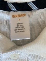 GYMBOREE Boys Uniform White Polo School Shirt Stain Release Finish Size 5 NEW