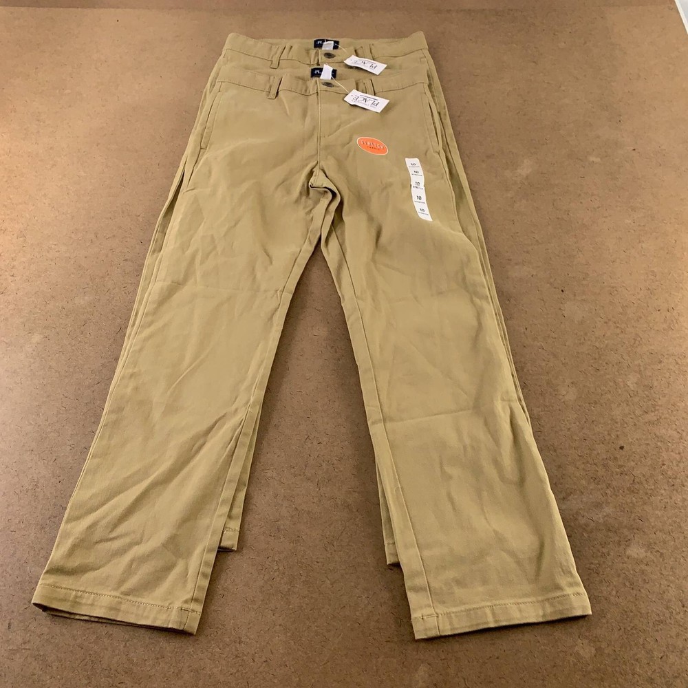Lot Of 2 The Children’s Place Boys 10 Khaki Flax Stretch Chino Pants NWT