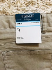 Cherokee Youth Boys Khaki Uniform School Pant Straight Leg New With Tag!
