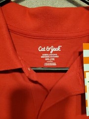 Boys Short Sleeve Pique Uniform Polo Shirt Cat & Jack Red XXL (18) New With Tags