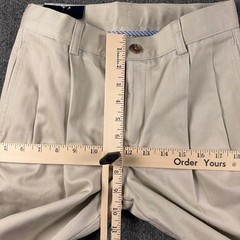 Chaps Pleated Front Pants Boys 12 Regular Cement Tan Schoolwear Adjustable Waist