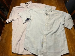 Lot of 7 Blue Oxford Uniform Short Sleeve Shirts Sz 14-18