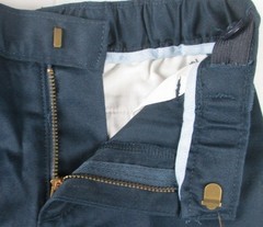LANDS END Navy Plain Front Blended Chino Pants Boys 5 Slim GC