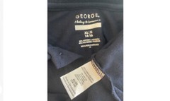 George Boys Navy Blue XL 14 -16 Short Sleeve Polo Uniform Shirt