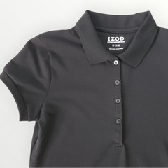 IZOD Approved Schoolwear Polo Shirt Black Youth M 7/9 Short Sleeve Uniform New