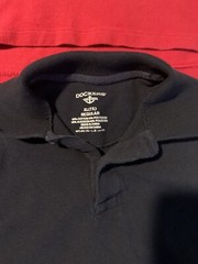 Boys Size 7/7X School Uniform Polo Shirts Short Sleeve, 4 Shirts, Navy & Red