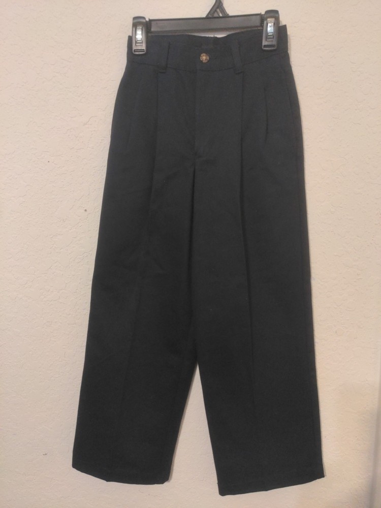 George Boys Pleated Front Navy Blue School Uniform Pants Size 8 Slim Adjustable