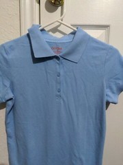 Cat & Jack Boys Light Blue Short Sleeve School Uniform Top Size XL 14-16