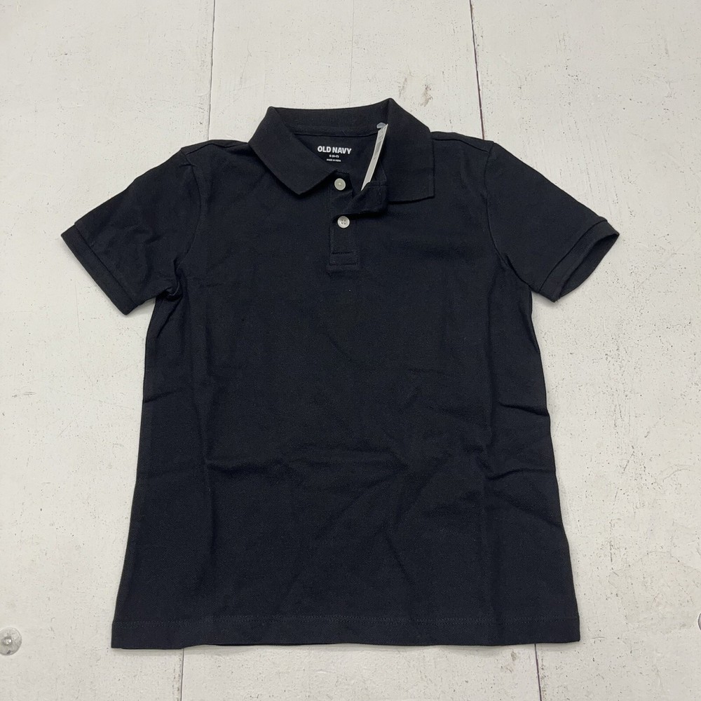 Old Navy Black Jack Uniform Pique Short Sleeve Polo Boys Size Small NEW