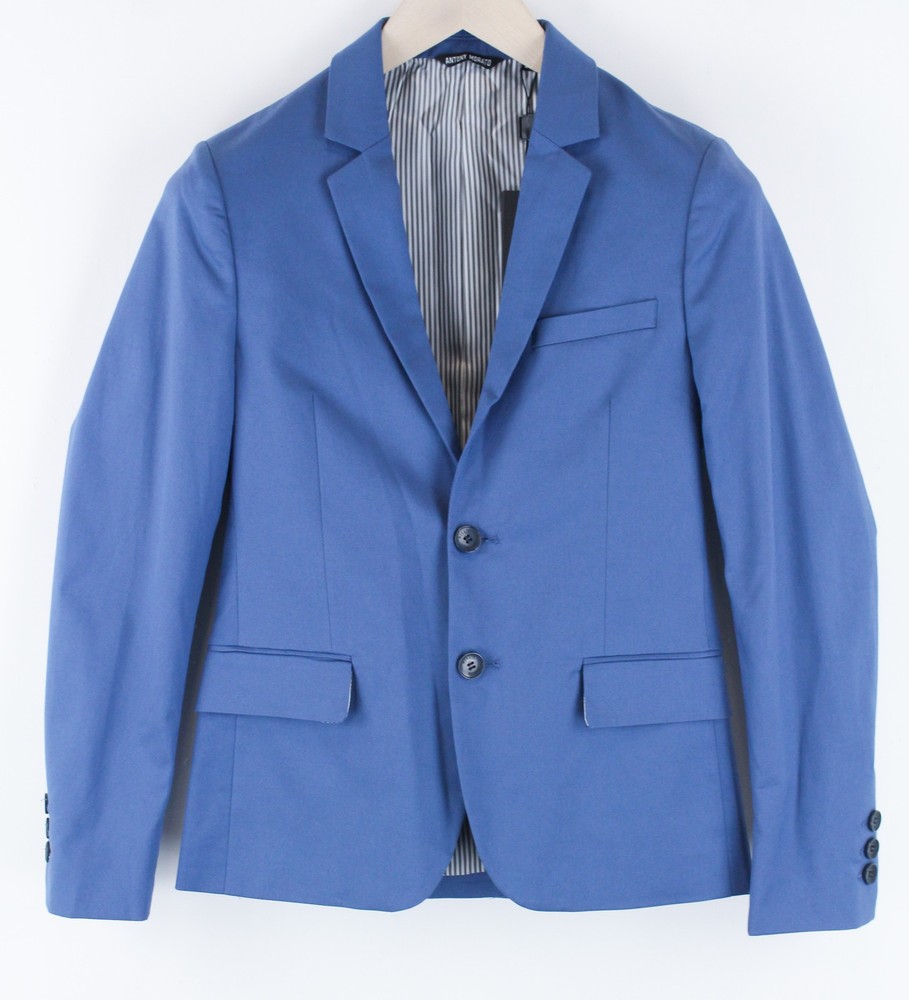 ANTONY MORATO Boys Blazer 14 YEARS Blue Cotton Stretch Notch Lapel RRP129