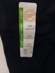 Wonder Nation Boys Stretch Jean Pants Black 16 Regular School Uniform Approved