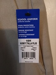 NWT School Uniform Stain Protection 18 Husky Tan Long Dress Pants