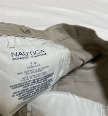 Boys Nautica Uniform/Casual Khaki Flat Front Pant Reg Size 14