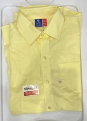 NWT Boys Light Yellow Long Sleeve Button Up Uniform Shirt Point Collar Size 20