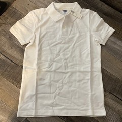 Old Navy Boys Uniform Short Sleeve Polo White Cotton Spandex S (6-7) NWT