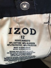 Izod 12 Husky Boys pleated navy adjustable waist school uniform shorts nwt