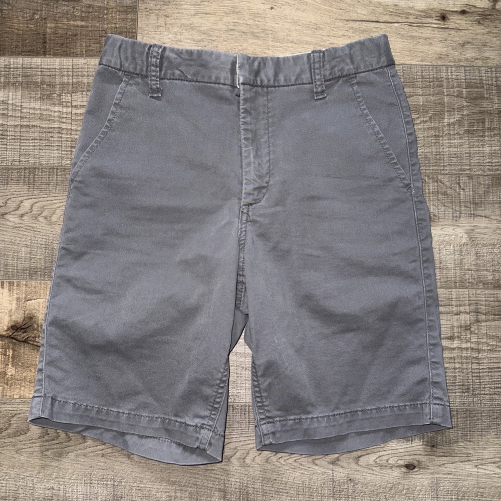 Gap Kids Size 16 Slim Boys Shorts Gray Dress Uniform Chino Flat Front🔥👀