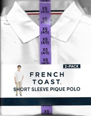 BOY 4/5: NWT ~FRENCH TOAST~ 2-Pack WHITE PIQUE SHORT SLEEVE UNIFORM SHIRTS