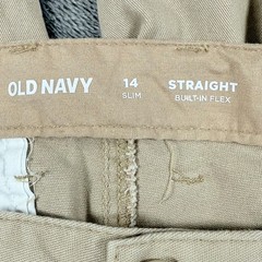 Old Navy Straight Chino Khaki Tan Pants Built In Flex Uniform Youth Boys 14 Slim