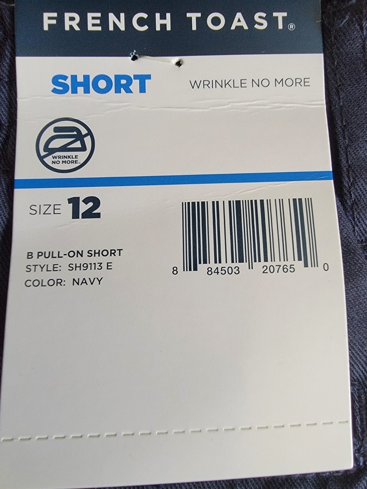 NWT French Toast Boy’s Navy Blue School Uniform Pull-on Stretch Shorts Size 12