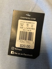 Chaps Boys Performance LT Blue Shirt Size L (14/16) Reg