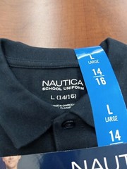 Nautica School Uniform Boys 2 Pack Short Sleeve Navy Blue Size Large 14/16