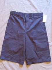 New French Toast Boy’s Unisex Uniform Navy Blue Khaki Shorts Flat Front Size 20