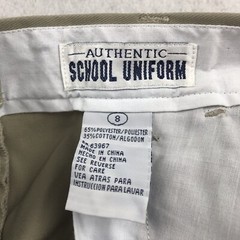 Authentic School Uniform Shorts Boys 8 Beige Elastic Waist Pleated Front NWT