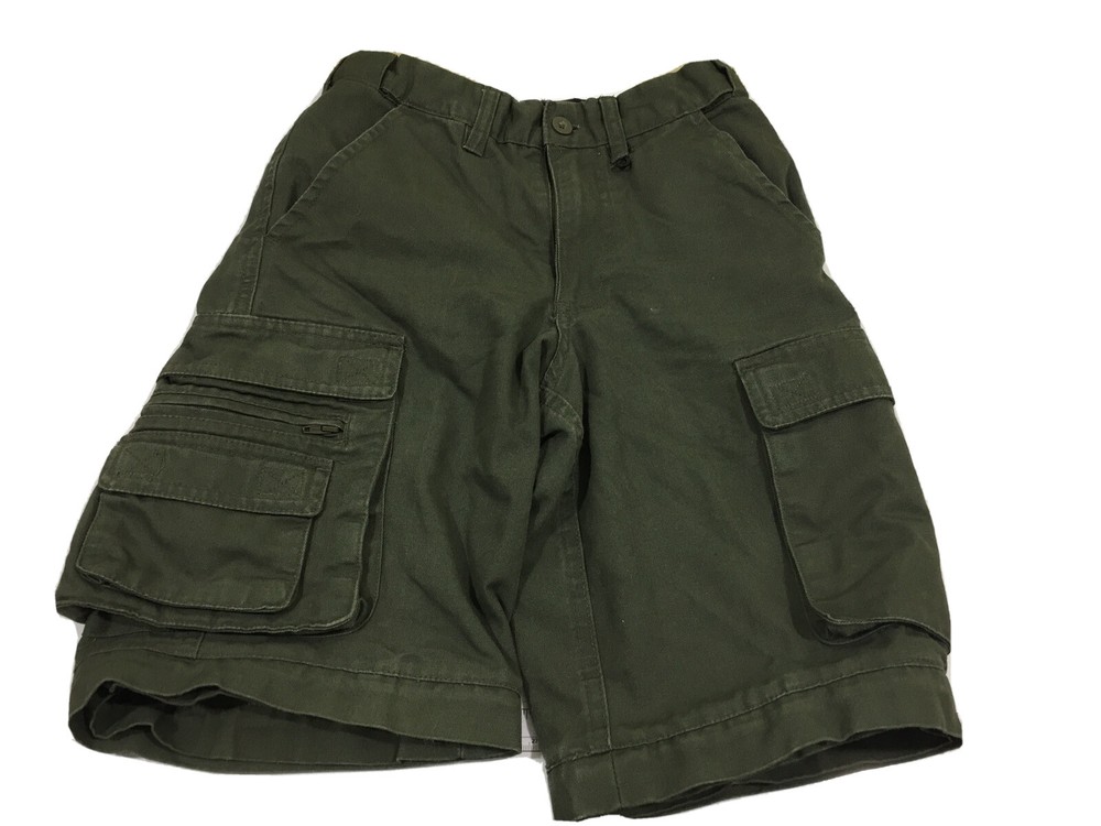 Boy Scout Webelos Green Official Canvas Uniform Youth 6 Shorts 24” Waist A121w