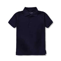 Kids University Youth Pique Polo Shirts Boys Size 6 Navy Blue Cotton Blend