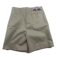 Authentic School Uniform Shorts Boys 18 Beige Elastic Waist Pleated Front NWT
