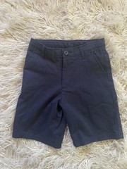 Nautica Boys Uniform Shorts Navy Size 7 Regular Cotton Spandex Button Pockets