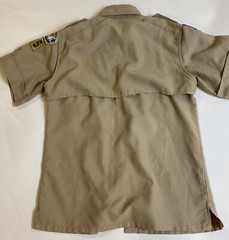 Boy Scouts Of American Shirt Youth Medium Brown Short Sleeve Button Up 275