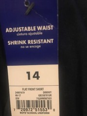 Boy’s New School Uniform Size 14 Navy Flat Front Adj. Shorts – Shrink Resistant
