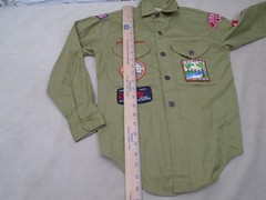 Vintage Boy Scouts of America Shirt Youth 12.5 Olive Green Official Sanforized