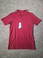 Nautica School Uniform New Polo Boys Sz L/G (14/16) Burgundy Performance Stretch