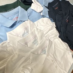 NWT School Uniform Polo Shirt Lot 10 Mixed Sizes S-XL White Blue Green
