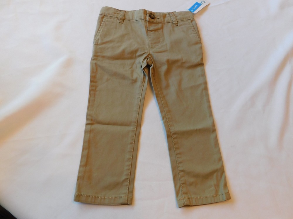 Carter’s Toddler Boys Size 2T Pants Adjustable Waist Khaki NWT