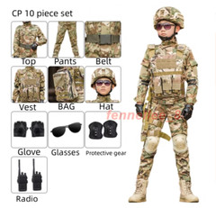 Children’s Camouflage Suit Special Forces Military Training Uniform with Helmet