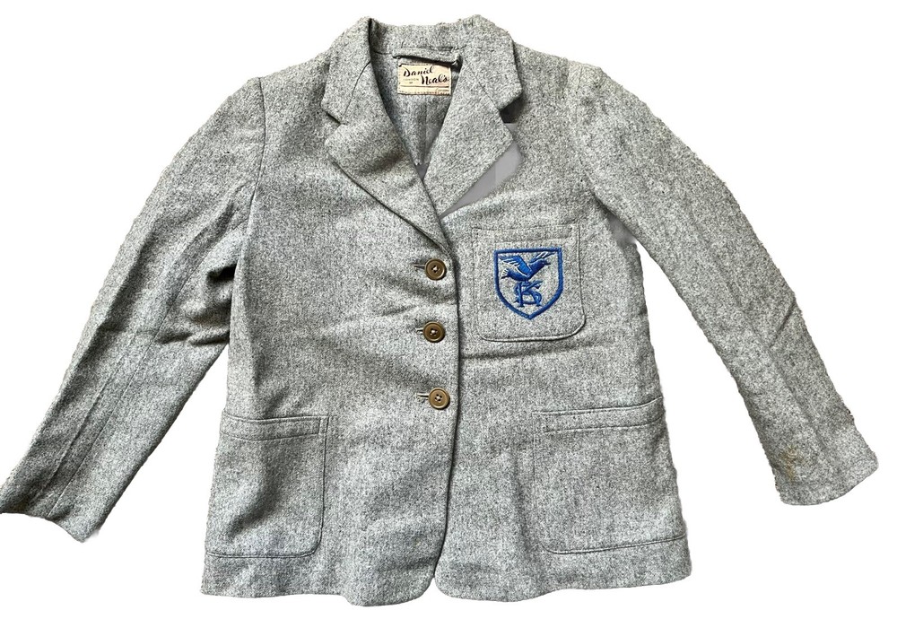 VTG School Blazer Uniform Daniel Neal Grammar Gray WOOL Hogwarts Style