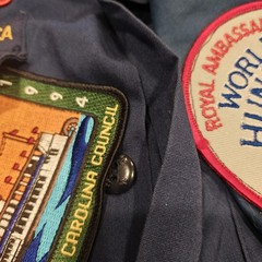 VTG Boy Scouts Of America Uniform Shirt Youth Medium 10-12 Blue Patches 1994