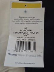 ‘BANNER’ PLYMOUTH SNR BOYS PLEAT SCHOOL TROUSERS,WAIST 97cm,INSIDE LEG 81CM,BNWT
